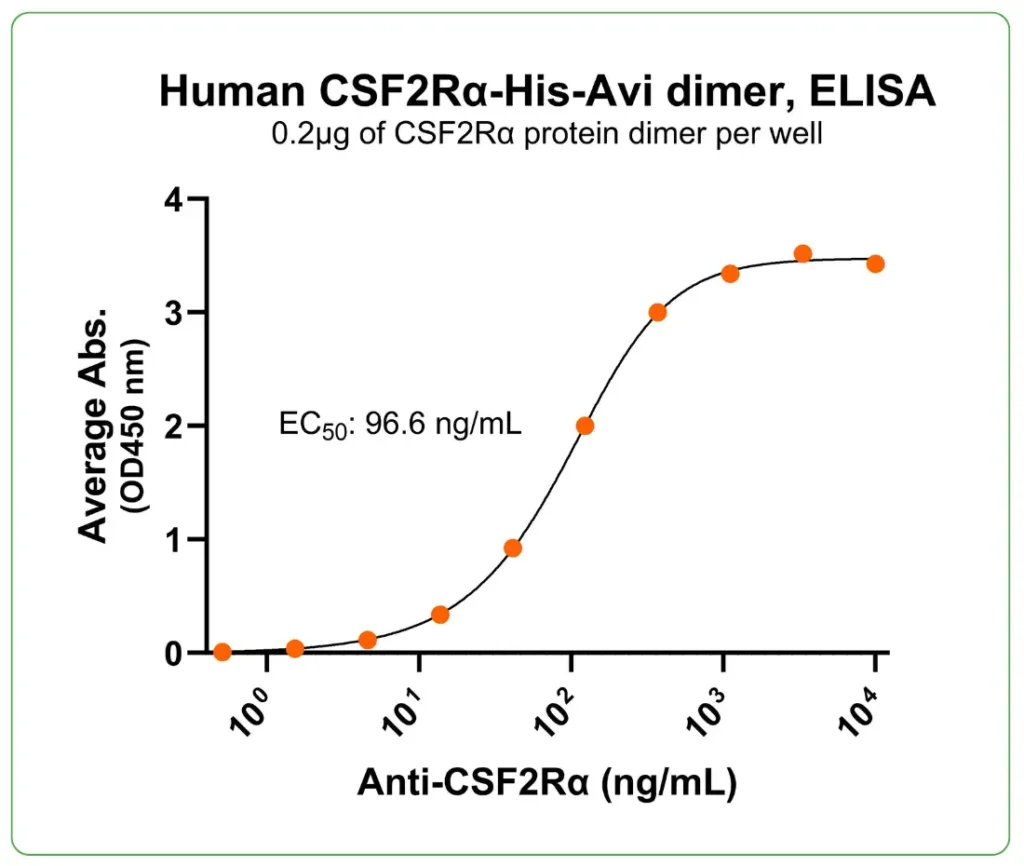human CSF2RA protein his-avi ab binding
