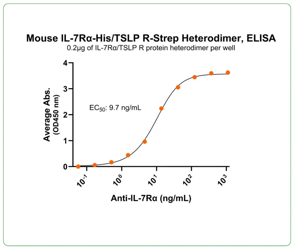 mouse IL-7RaTSLP R protein his strep ab binding 2